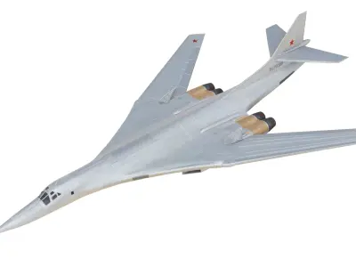 Tupolev Tu-160 Russian strategic bomber Low-poly 3D model