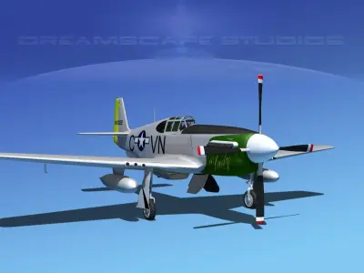 North American P-51B Mustang V04 3D model