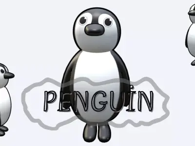 Cute Penguin 3d model Low-poly 3D model