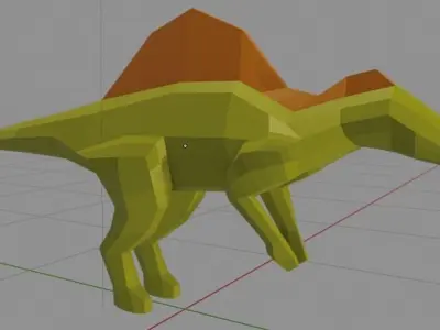 espinosaurio polygonal dinosaur Low-poly 3D model
