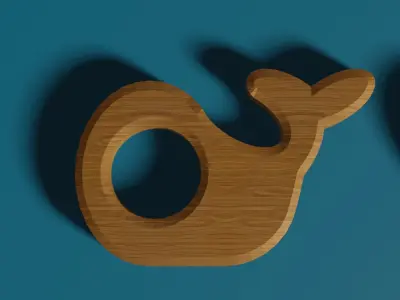 Wood Teether - Mordedor de madera Low-poly 3D model