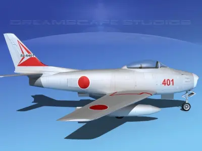 North American F-86 Sabre Jet JADF  3D model
