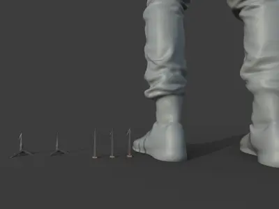 Foot trap caltrops crows feet Low-poly 3D model