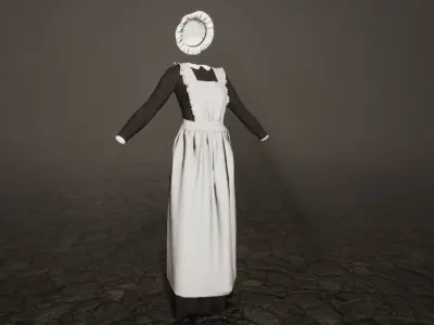 Victorian Maids Low-poly 3D model