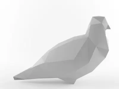 Low Poly Bird Pigeon Dove Turtledove Low-poly 3D model