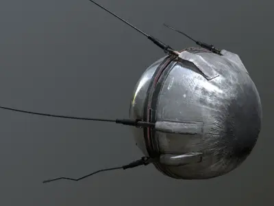 Sputnik 1 Satellite Low-poly 3D model