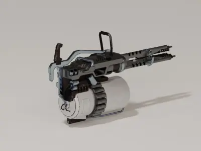 Free low-poly futuristic minigun Free low-poly 3D model