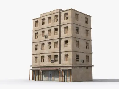 Arab Middle East Building x6 Low-poly 3D model