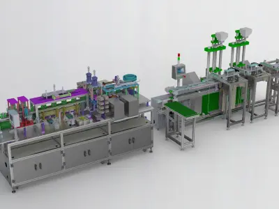 Usb cable production equipment 3D model