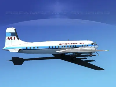 Douglas DC-7B Air Charter Intl 3D model
