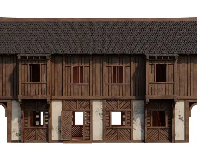 Old Medieval House Building 4K Textures GameReady 97 Low-poly 3D model
