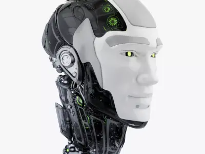 Cyborg head II 3d model 3D model