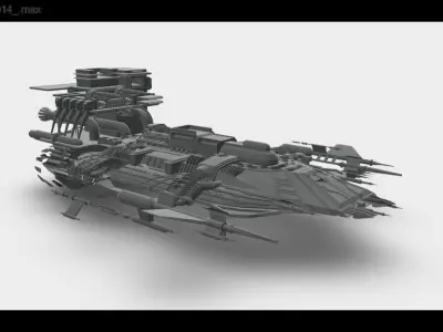 Alien spaceship Low-poly 3D model get