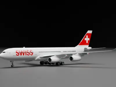 Airbus A340-300 Swiss Air 3D model