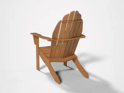 Adirondeck Chair hard wood Low-poly 3D model