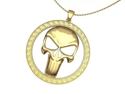 Punisher Justiceiro pendant skull 3D print model