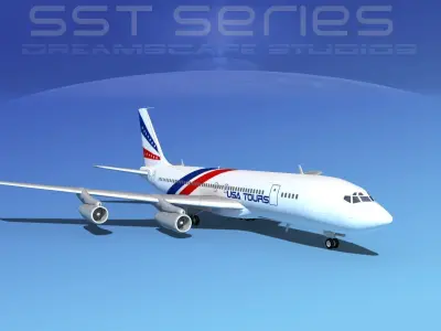 Boeing 707-320 SS USA Tours 3D model
