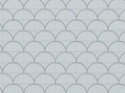 Ceramic tiles Mosaic MALLAS production Cevica fish scales 3D model