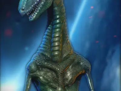 Dinolien alien creature with head 3D model