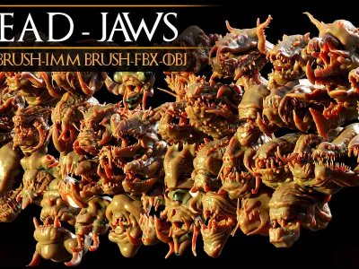 40 Jaws And Head-Creature And Character Head-Dragon-Vol 04 3D model
