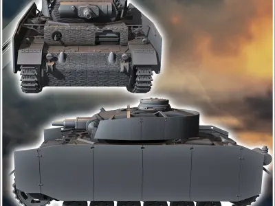 Panzer III Ausf N - miniatures tabletop scenery 3D print model