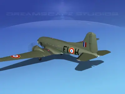 Douglas C-47 Dakota France 3D model