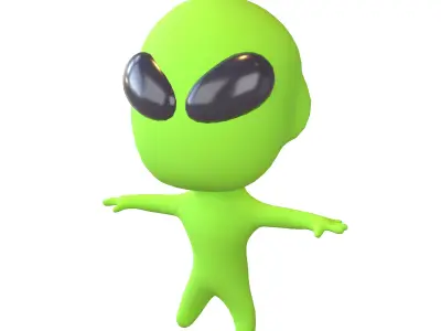 Cartoon Character Alien Monster v1 001 Low-poly 3D model