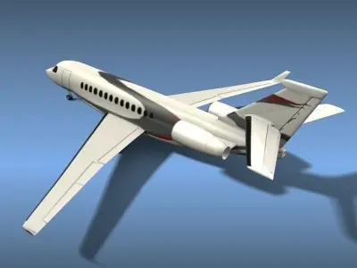 Dassault Falcon 5x private jet 3D model