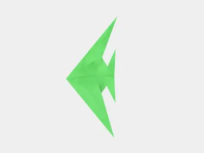 Origami Angelfish Low-poly 3D model