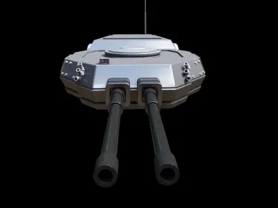 modern tank turret 3d model 3D model