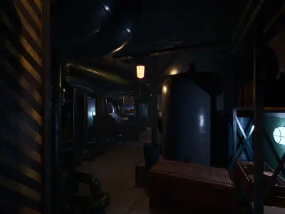 Modular Mini Bunker for Unity Low-poly 3D model