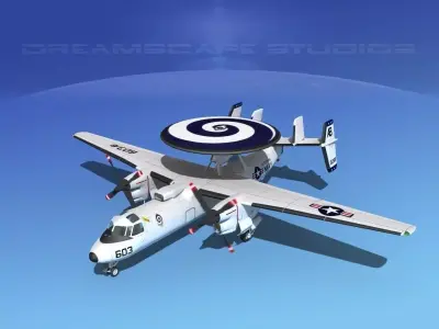 Grumman E-2C Hawkeye V17 3D model