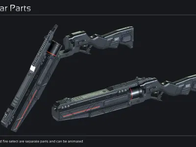 Scifi Shotgun KL 228 Low-poly 3D model