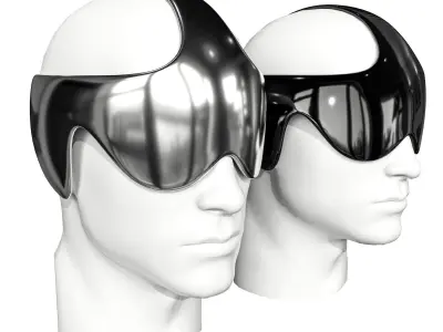 Sci-Fi Future VR Headset Low-poly 3D model