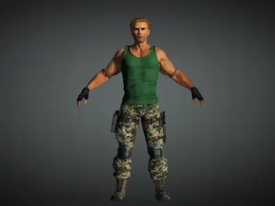 AAA Military Male Character 10 Low-poly 3D model