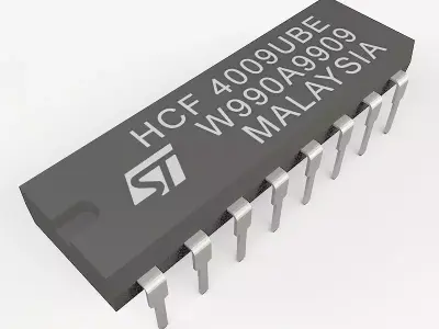 chip DIL16 Low-poly 3D model