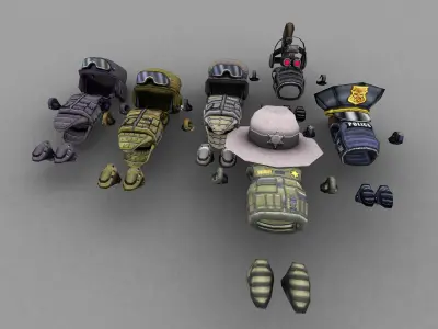 Low poly Police Force Low-poly 3D model