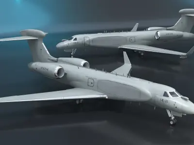 CAEW G550 Green in Takeoff Position 3D model