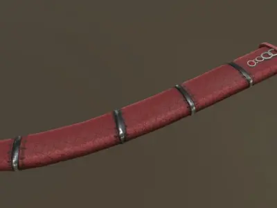 Stylized dragon Wakizashi and Katana with sheath Low-poly 3D model