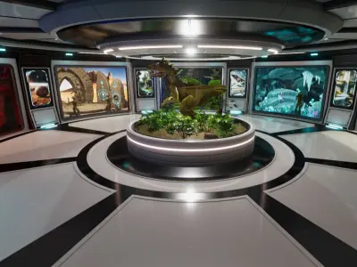 Alien Creature Gallery SciFi Interior Low-poly 3D model