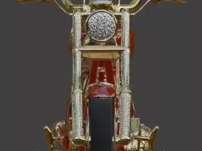 Aztec Sun God Jeweled motorcycle Low-poly 3D model