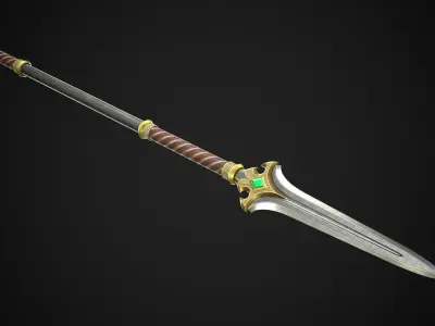 Spear and Glaive A3 Low-poly 3D model