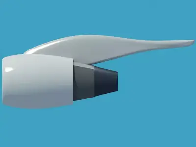White Jet Engine 3D model