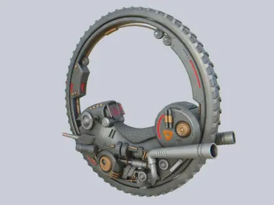 Mono wheel vehicle Low-poly 3D model
