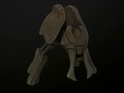 JawJuke wooden creature Low-poly 3D model