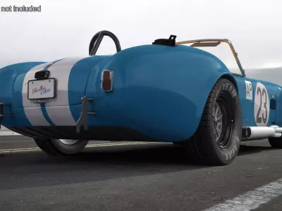 Shelby 427 Cobra Blue Yellow Rigged 3D model