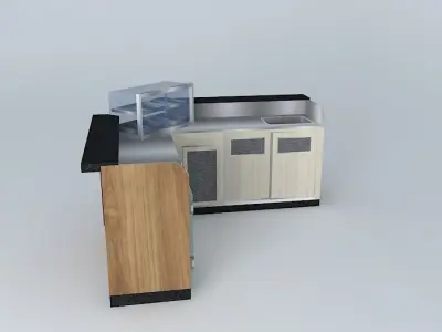 Kit314 Refrigerated Counter Cup and Pia by Alex Marques Free 3D model