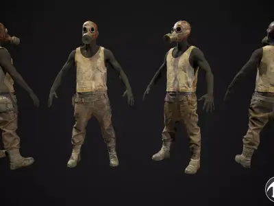 Skull armor 11 Low-poly 3D model