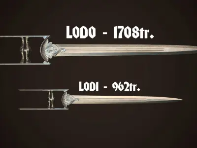 Assassin Blade 05 Low-poly 3D model