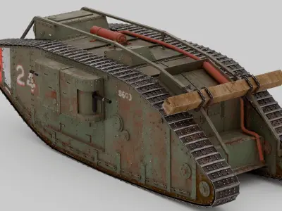 British Mark 4 Tank Female 3D model